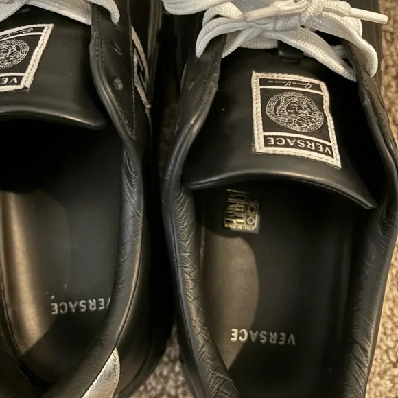 Versace | Shoes | Versace Black Leather Loafers Sleek  display picture 1
